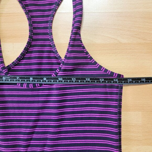 Lululemon Blue Purple Stripe Cool Racerback Tank Top | Size: 6 - Picture 6 of 8